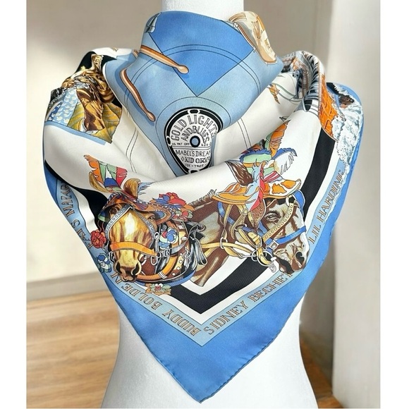 Authentic HERMES 100% Silk Square Scarf 90cm “New Orleans Creole Jazz”